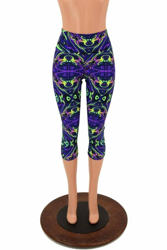 Neon Melt High Waist Capri Leggings - Coquetry Clothing
