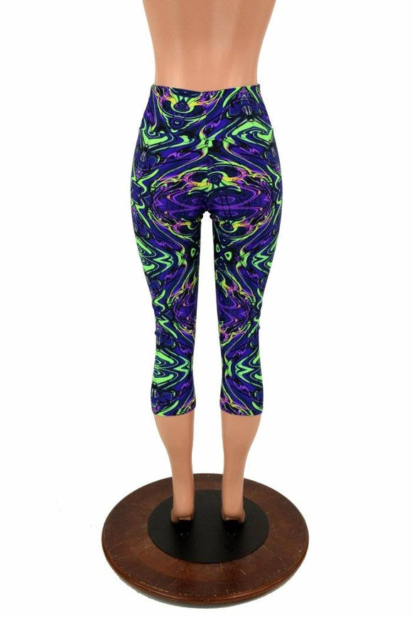 Neon Melt High Waist Capri Leggings - Coquetry Clothing