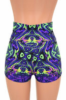 Neon Melt High Waist Shorts - Coquetry Clothing