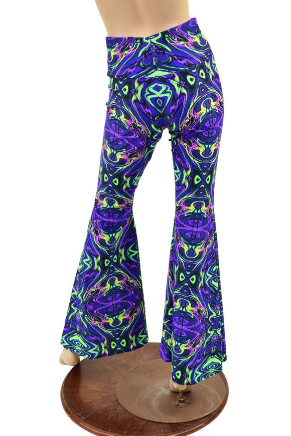 Neon Melt High Waist Solar Flares - Coquetry Clothing