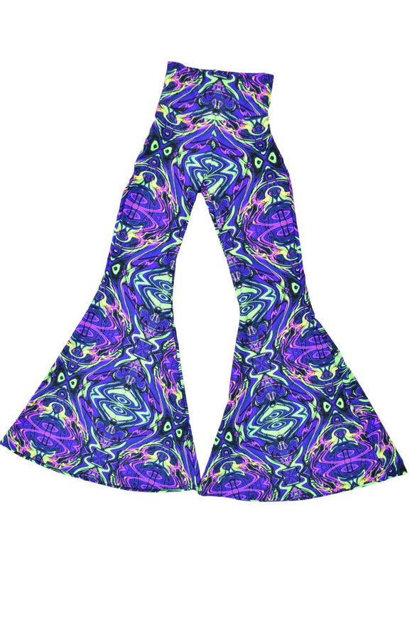 Neon Melt High Waist Solar Flares - Coquetry Clothing
