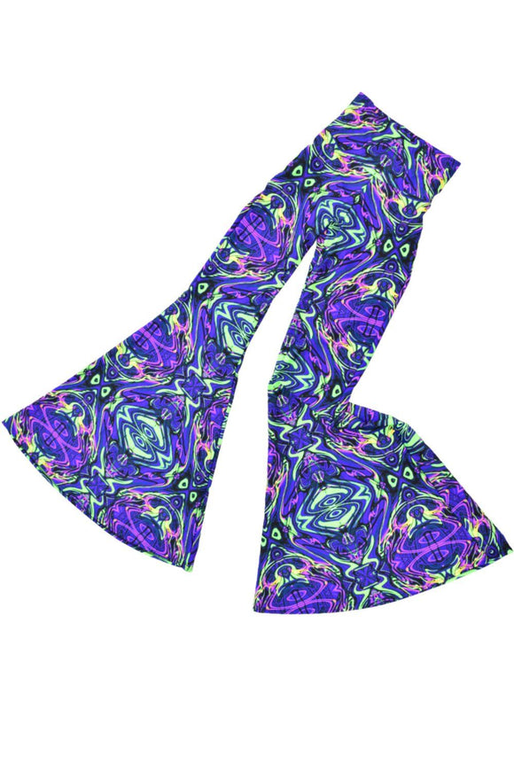 Neon Melt High Waist Solar Flares - Coquetry Clothing