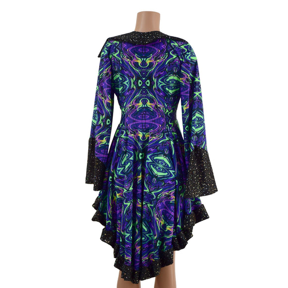 Neon Melt Pirate Coat with Star Noir Trim - Coquetry Clothing