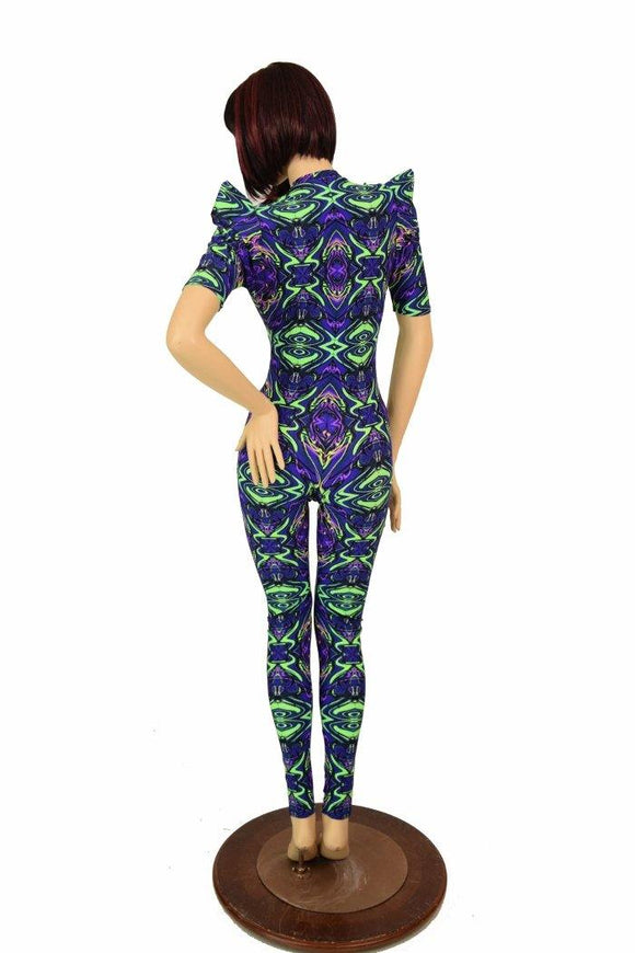 Neon Melt Sharp Shoulder Catsuit - Coquetry Clothing