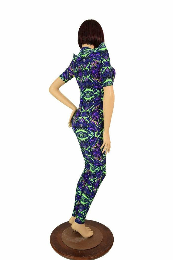 Neon Melt Sharp Shoulder Catsuit - Coquetry Clothing
