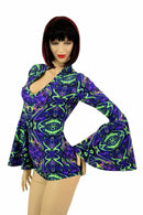 Neon Melt Trumpet Sleeve Romper - Coquetry Clothing