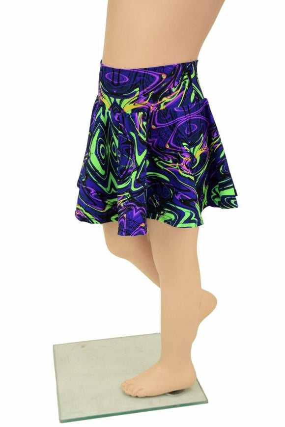 Neon Melt UV Glow Kids Skirt or Skort - Coquetry Clothing