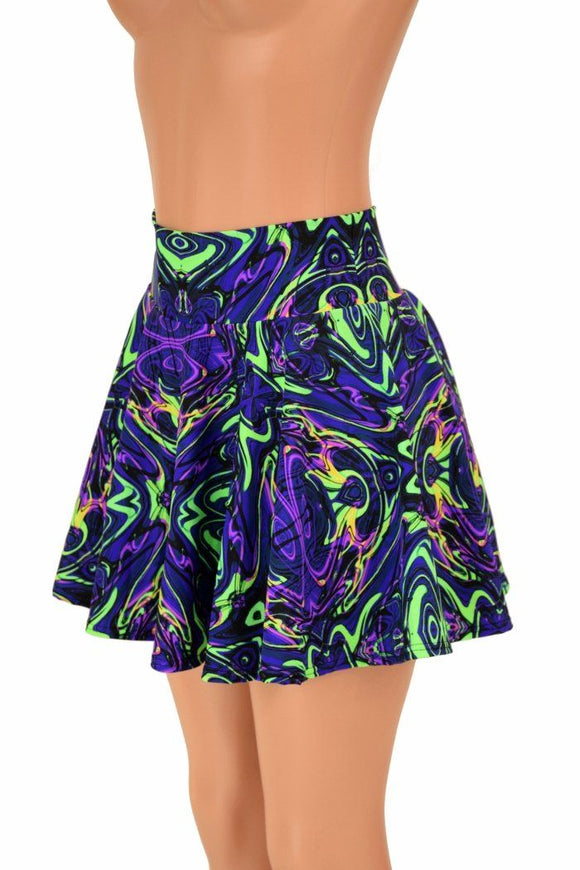 Neon Melt UV GLOW Mini Rave Skirt - Coquetry Clothing