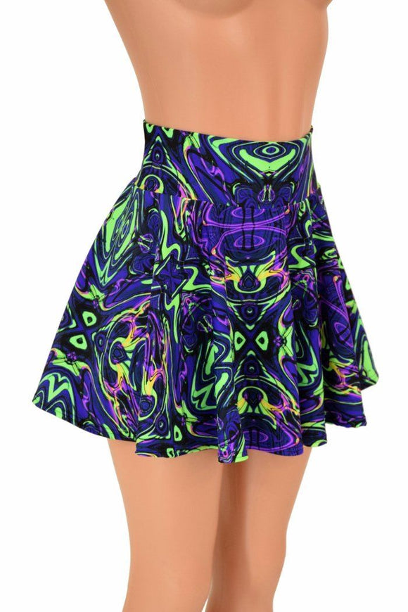Neon Melt UV GLOW Mini Rave Skirt - Coquetry Clothing