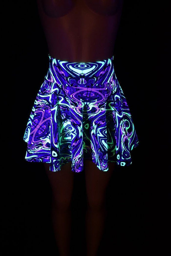 Neon Melt UV GLOW Mini Rave Skirt - Coquetry Clothing