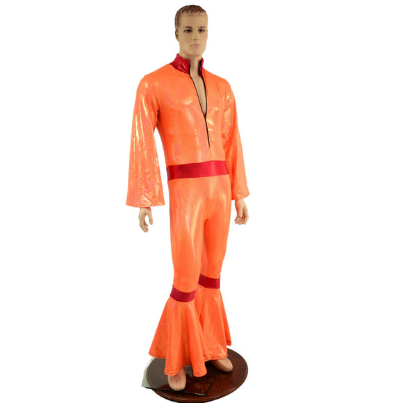Neon Orange Mens Rocketman Catsuit - Coquetry Clothing