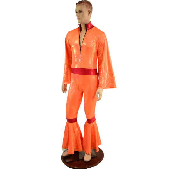 Neon Orange Mens Rocketman Catsuit - Coquetry Clothing