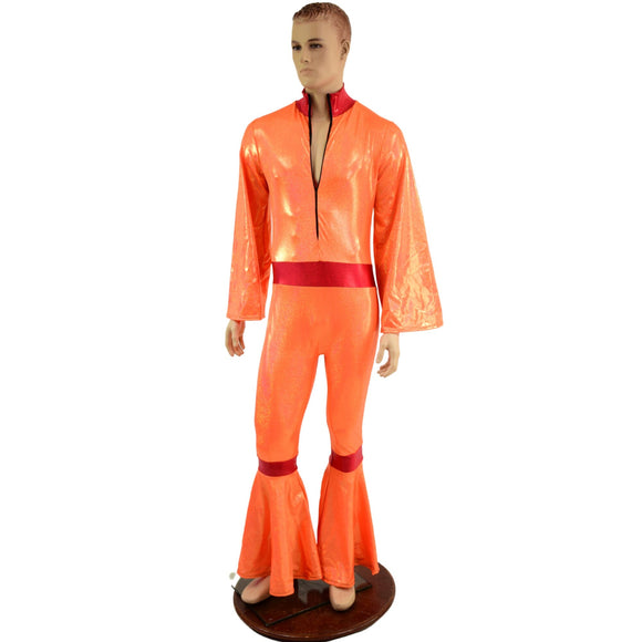 Neon Orange Mens Rocketman Catsuit - Coquetry Clothing