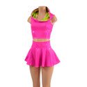 Neon Pink and Lime Dragon Crop Hoodie & Skirt Set - 5