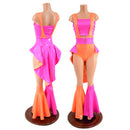 Neon Pink and Orange 5PC Romper Set - Coquetry Clothing