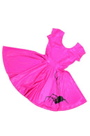 Neon Pink Cap Sleeve Spider Skater Dress - Coquetry Clothing