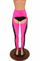 Neon Pink Holographic Fringe Chaps (Shorts Not Included) - Coquetry Clothing