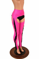 Neon Pink Holographic Fringe Chaps (Shorts Not Included) - Coquetry Clothing