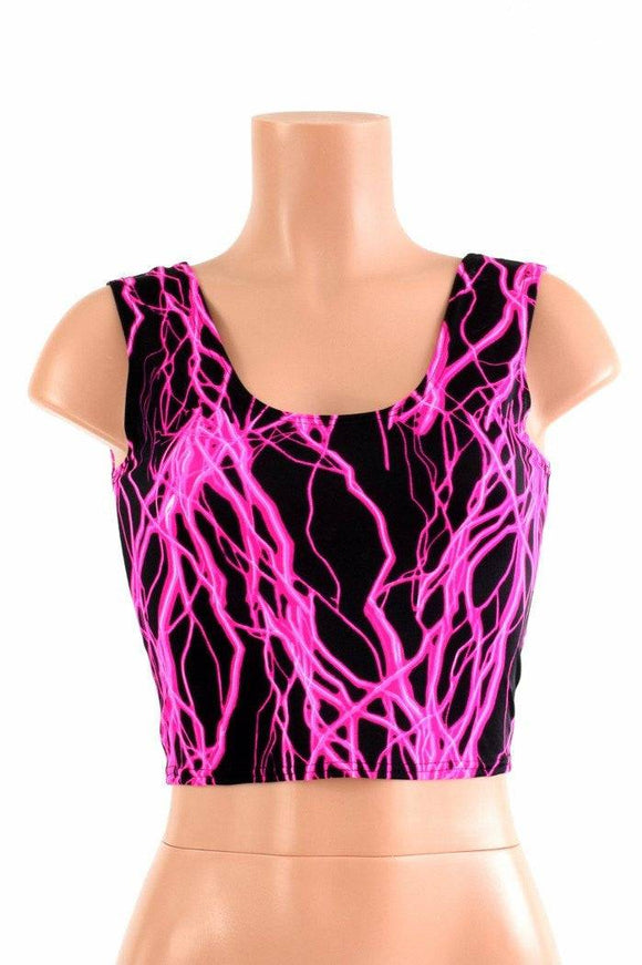 Neon Pink Lightning Crop Tank - Coquetry Clothing