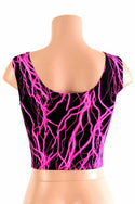 Neon Pink Lightning Crop Tank - 4
