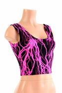 Neon Pink Lightning Crop Tank - 3