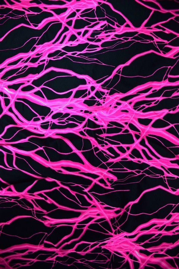 Neon Pink Lightning Devil Heart Pasties - 4