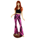 Neon Pink Lightning High Waist Solar Flares - Coquetry Clothing