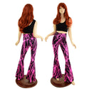 Neon Pink Lightning High Waist Solar Flares - 4