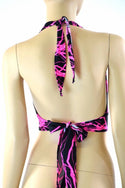 Neon Pink Lightning Tie Back Halter - 3