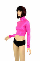 Neon Pink Long Sleeve Crop - Coquetry Clothing