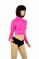 Neon Pink Long Sleeve Crop - Coquetry Clothing