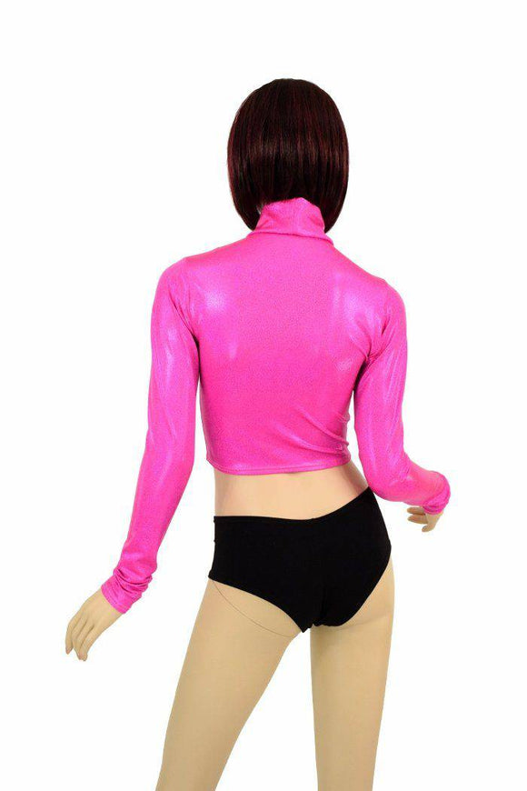 Neon Pink Long Sleeve Crop - Coquetry Clothing