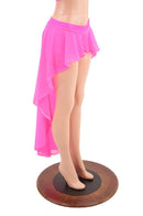 Neon Pink Lowrise Shorts with Pink Mesh Hi Lo Overskirt - Coquetry Clothing