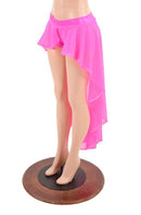 Neon Pink Lowrise Shorts with Pink Mesh Hi Lo Overskirt - Coquetry Clothing