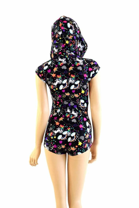 Neon Unicorns & Rainbows Hoodie Romper - Coquetry Clothing
