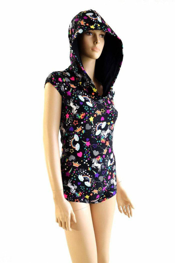 Neon Unicorns & Rainbows Hoodie Romper - Coquetry Clothing