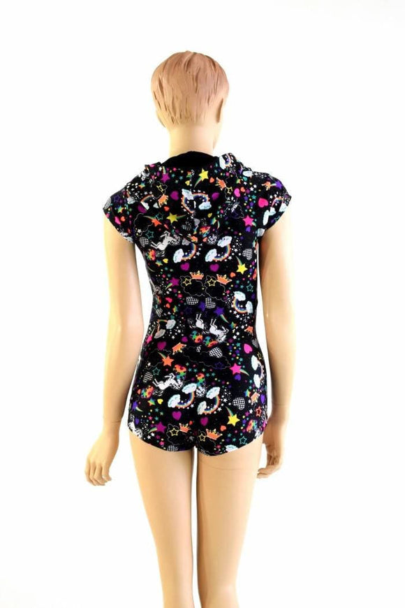 Neon Unicorns & Rainbows Hoodie Romper - Coquetry Clothing