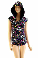 Neon Unicorns & Rainbows Hoodie Romper - Coquetry Clothing