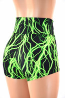 Neon UV Glow High Waist Shorts - Coquetry Clothing