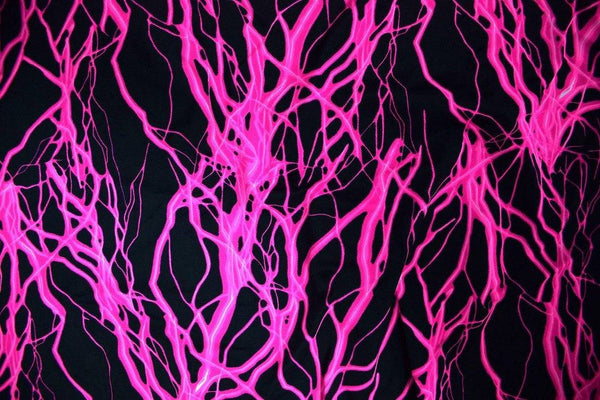 Neon UV Glow Lightning Cheeky Booty Shorts - 4