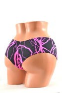 Neon UV Glow Lightning Cheeky Booty Shorts - 3