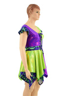Neon UV Glow Skateboard Pixie Holographic Dress - Coquetry Clothing