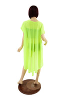 Neon Yellow Hi Lo Mesh Tunic - Coquetry Clothing