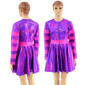 Pink & Purple Snap Front Breakaway Skater Dress - 6