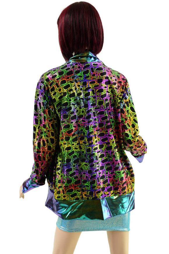 Not A Cardigan in Poisonous with Scarab Trim - Coquetry Clothing