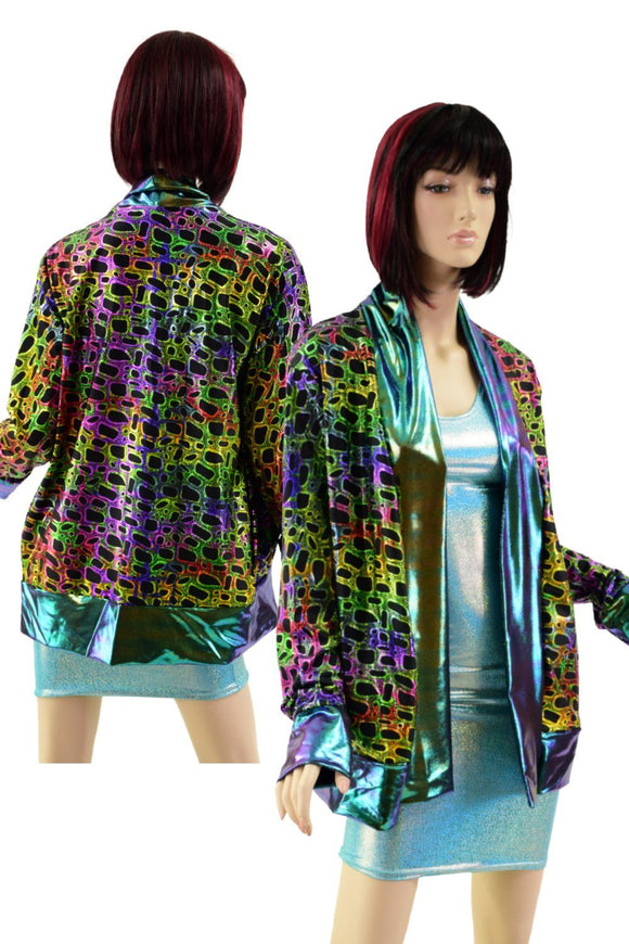 Not A Cardigan in Poisonous with Scarab Trim - Coquetry Clothing
