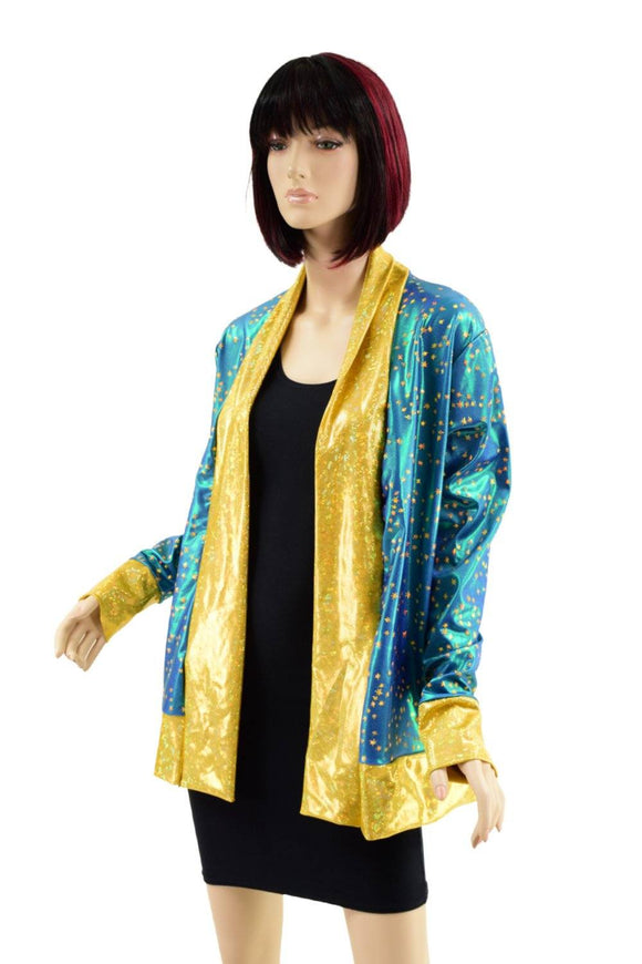 Not A Cardigan in Stardust with Gold Kaleidoscope Trim - Coquetry Clothing
