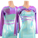O - ring Front Bolero with Removable Body Wrap Tie in Plumeria - Coquetry Clothing