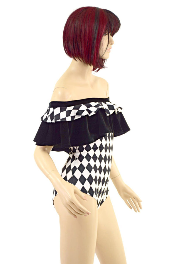 Off Shoulder Double Ruffle Siren Romper - 4