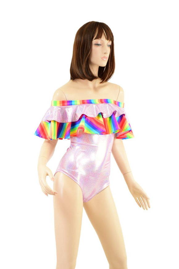 Off Shoulder Double Ruffle Siren Romper - Coquetry Clothing